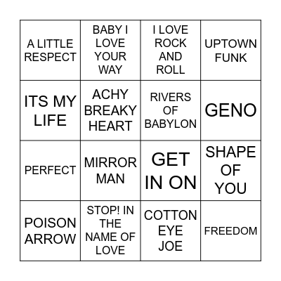 The Mix Tape Bingo Card