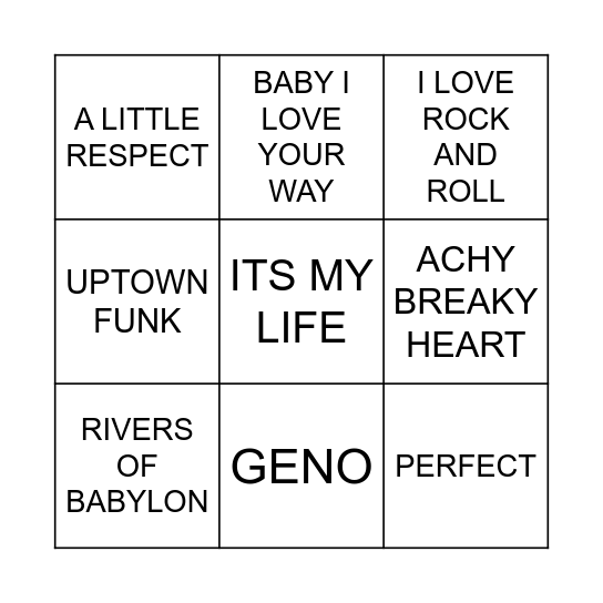 The Mix Tape Bingo Card