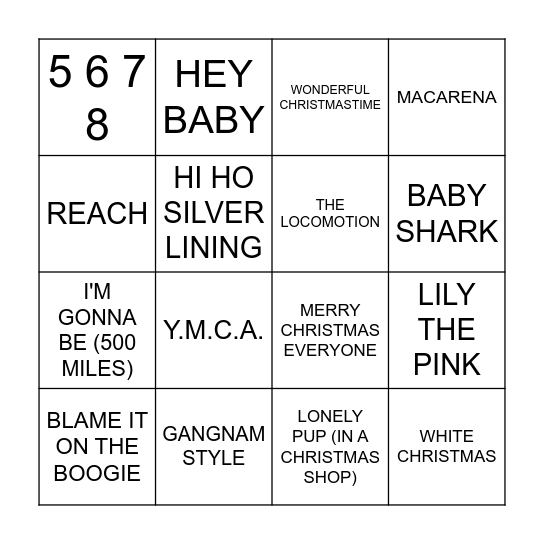 CHRISTMAS BONUS Bingo Card