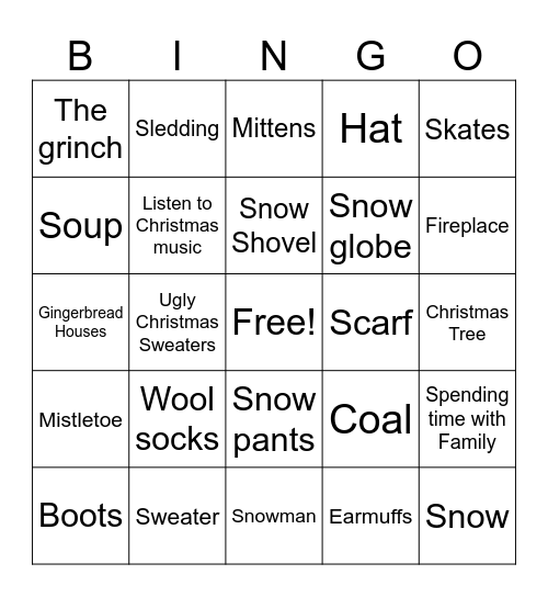 Winter Bingo Card