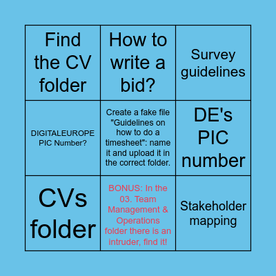 KNOWLEDGE HUNTER BINGO Card