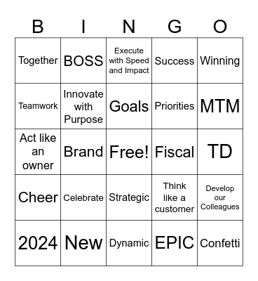 Happy FY2024! Bingo Card