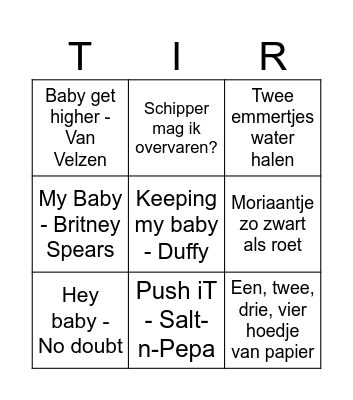 Babyshower Bingo Card