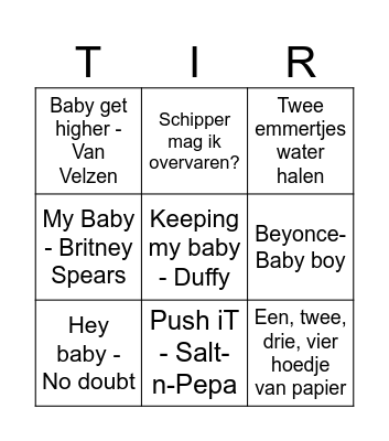 Babyshower Bingo Card