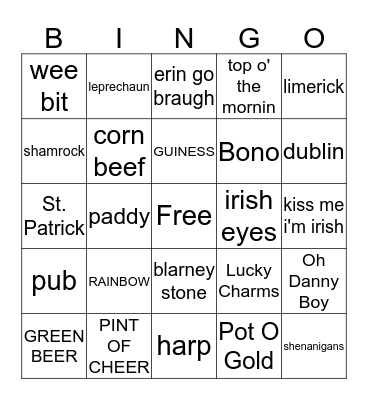 HAPPY ST. PADDY'S DAY Bingo Card