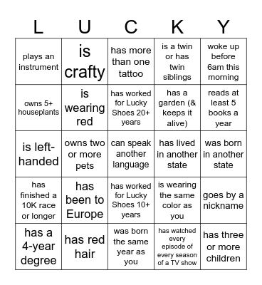 Lucky Bingo Card