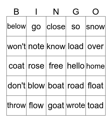 O Bingo Card