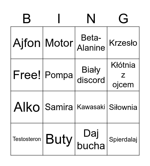 BONIEK BINGO Card