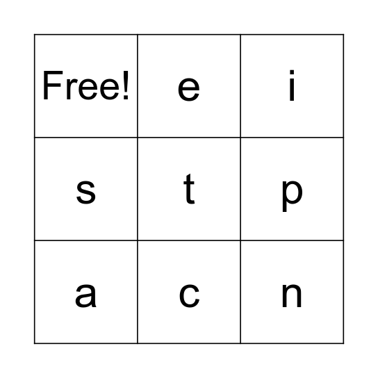 Kinder Bingo Card