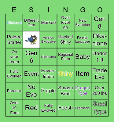 Update Pokemon Trade Bingo Card