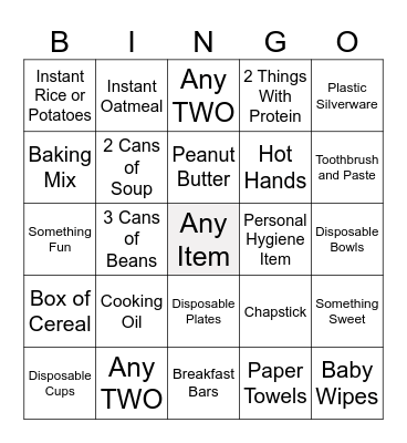 Feed the Herd Bingo Card