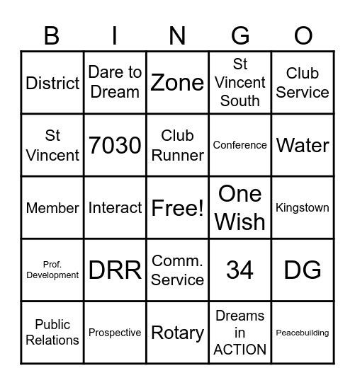 BINGO BY RCK Bingo Card