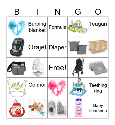 Alyse and Carley Baby Shower Bingo Card