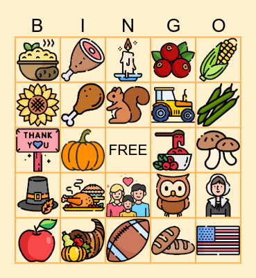 Thanksgiving Bingo Card