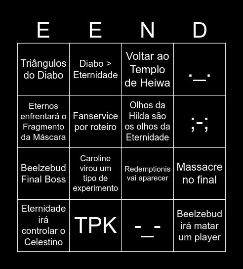BIngo Eterno Bingo Card