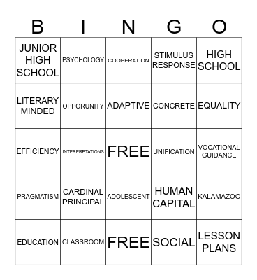 Human Capital Bingo Card