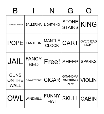 BRIDE OF FRANKENSTEIN Bingo Card