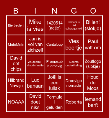 Promobingoborrel 2023 Bingo Card