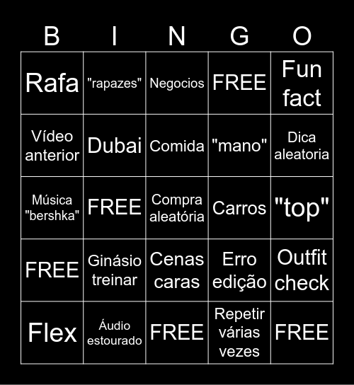 Windoh Bingo Card