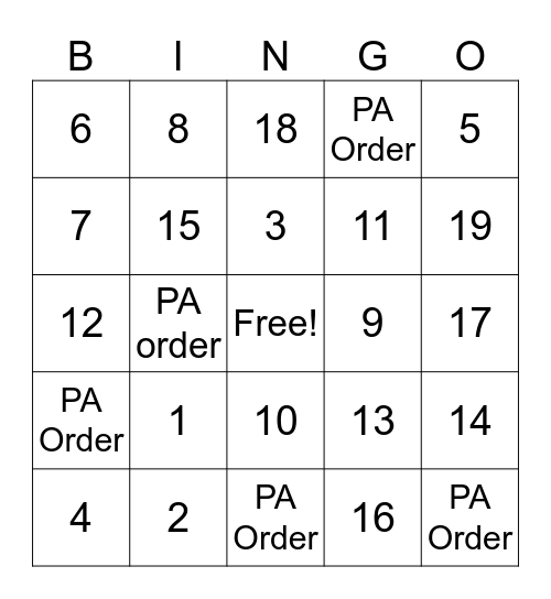 Dr. Bingo Night Shift Edition Bingo Card