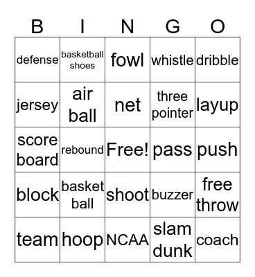 Beck's Basketball Bingo  Bingo Card