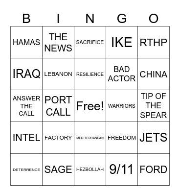 C6F BINGO!!! Bingo Card