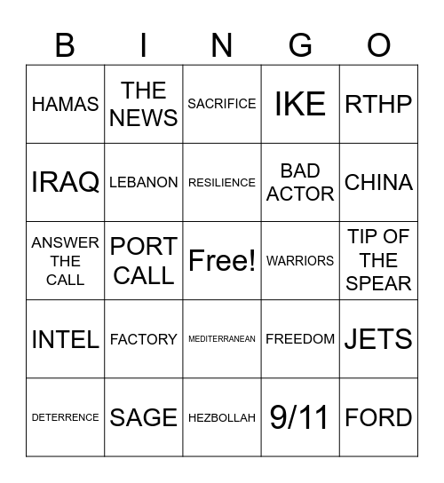 C6F BINGO!!! Bingo Card