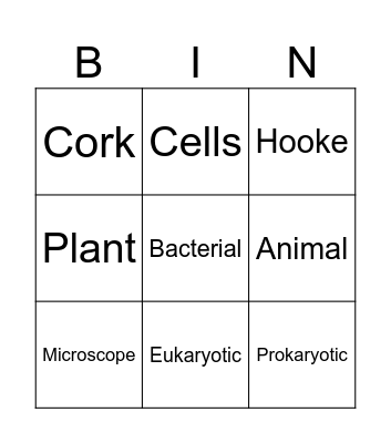 Cell Theory Bingo Card