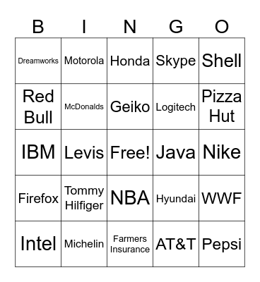 Business Logo Bingo Card