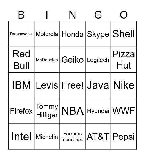 Business Logo Bingo Card