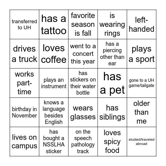 BINGO Card