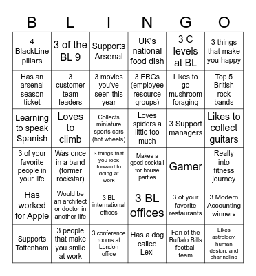 Support Bingo Card