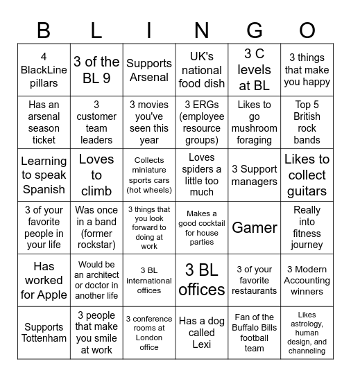 Support Bingo Card