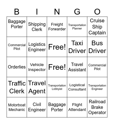 Transportation , Distribution, & Logistics Bingo Card