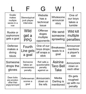 Wild Bingo Card