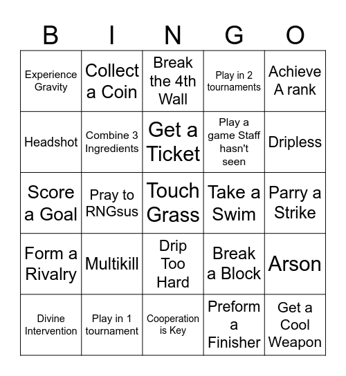 Fragfest Bingo Card
