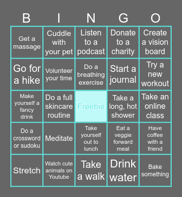 CAH Self-Care Bingo 2023 Bingo Card