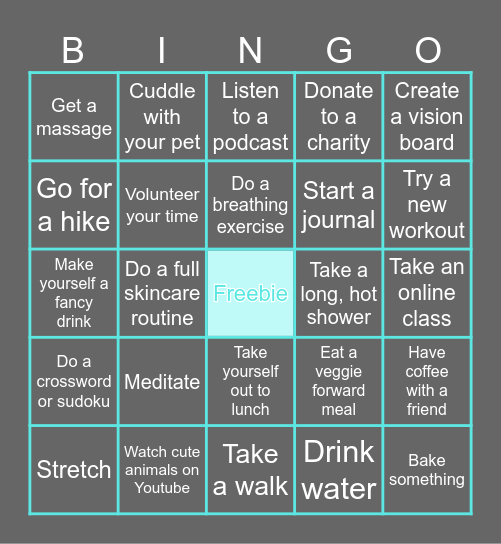 CAH Self-Care Bingo 2023 Bingo Card