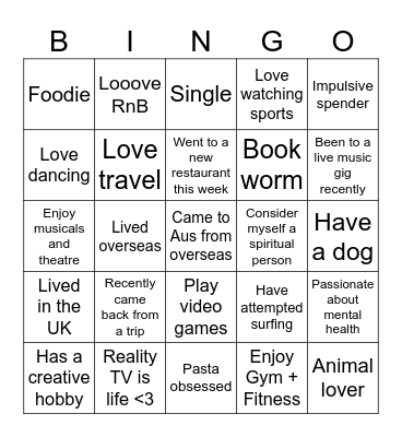 Conscious Connection Games Night Bingo Card