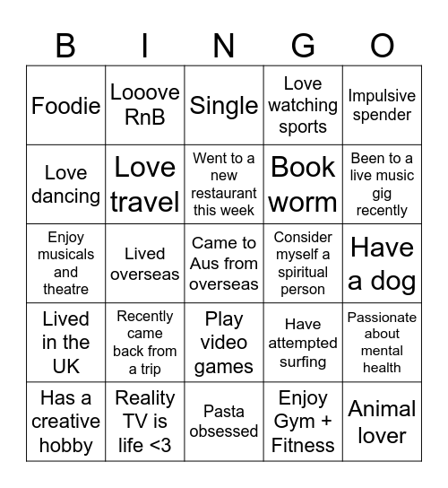 Conscious Connection Games Night Bingo Card