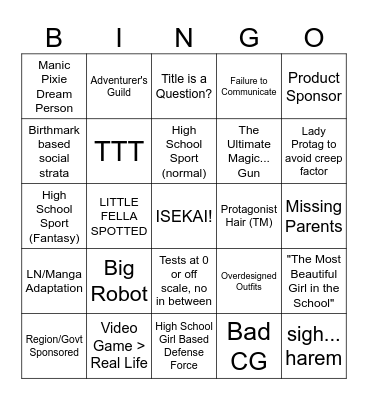 ANIME NITE GRAB BAG Bingo Card