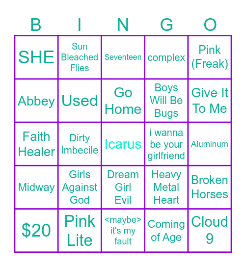 Spotify 2023 1-25!!! Bingo Card