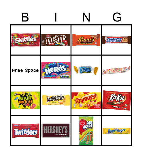 Candy Bingo Card