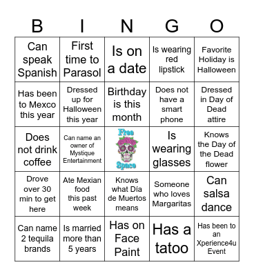 Day of Dead Bingo Card