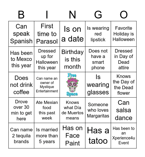Day of Dead Bingo Card