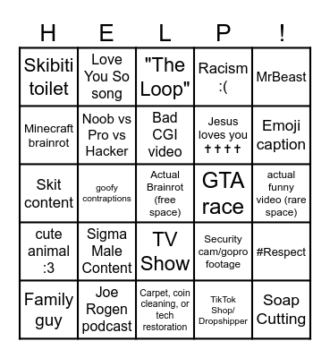 YT SHORT BINGO by DoctorDreaded :3 Bingo Card