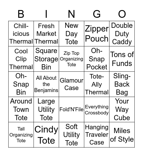 Thirty-One Style Bingo! Bingo Card