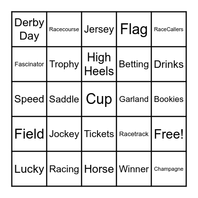 Melbourne Cup Bingo Card