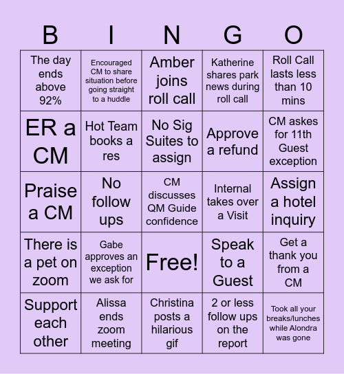 Silly Bingo Card