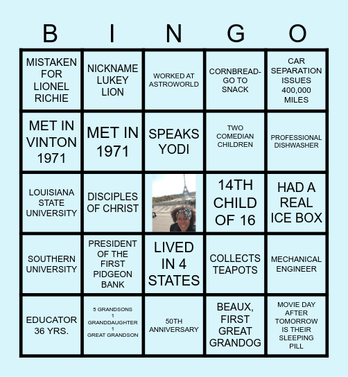 GETTING TO KNOW GENE & LOU Bingo Card